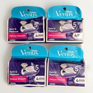 Gillette Venus Swirl & Platinum Deluxe Women's Razor Blade Refills 4 CT Lot Of 4